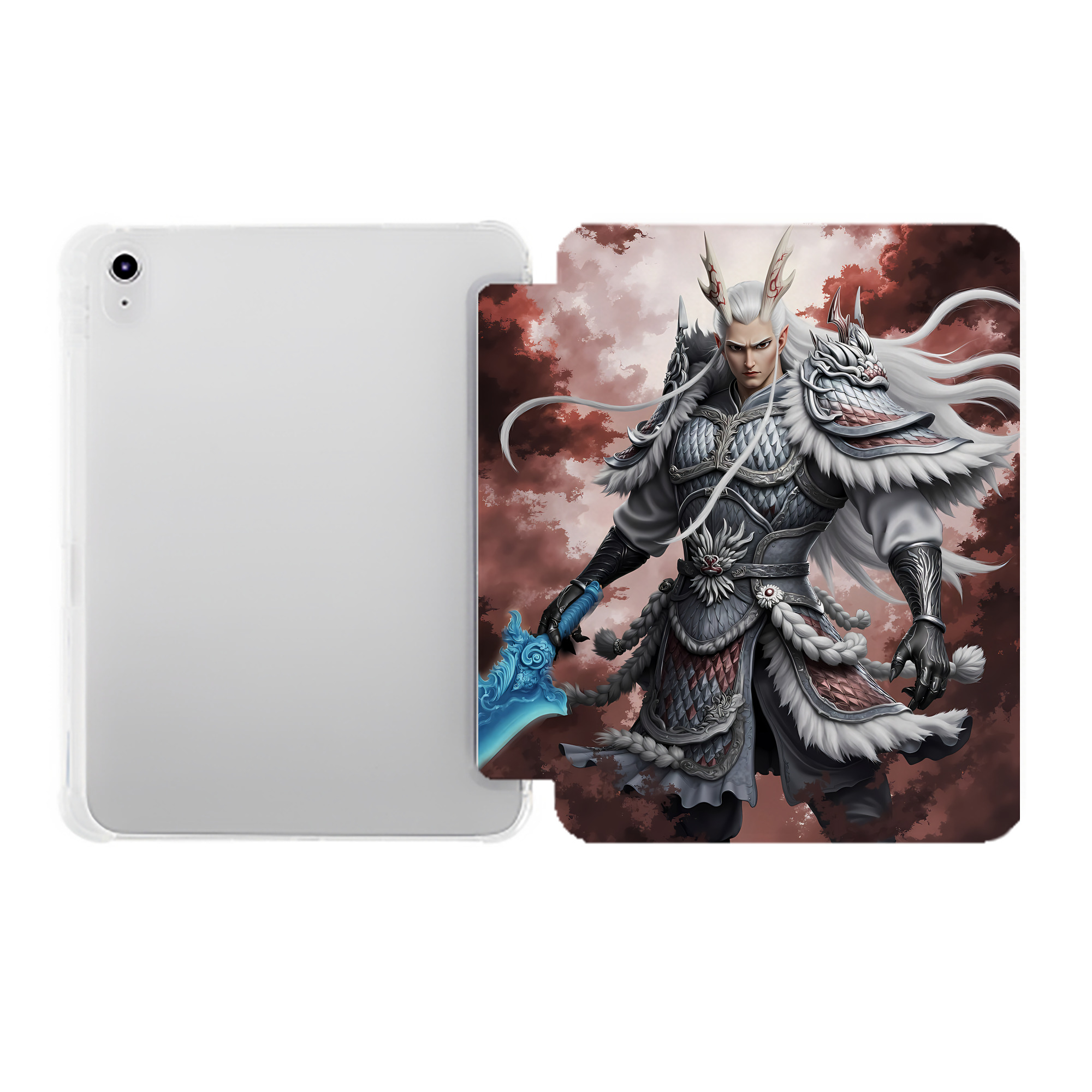 （画像用） Ne Zha 2 ナタ 魔童の大暴れ IPad ケース ペン収納付き 三つ折りスタンド PUレザー×シリコン 対応機種9.5/10.5/10.9インチ